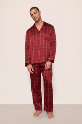 Eberjey x Lily Aldridge - Charles Washable Silk Printed Long PJ Set